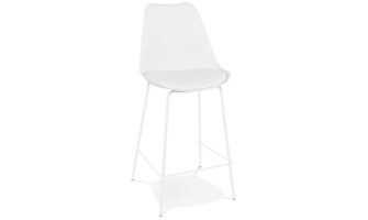 BS05920WHWH 5404028331682 Tabouret snack mi-hauteur LEMON MINI blanc avec pied en métal blanc