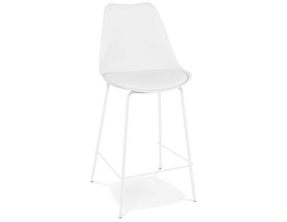 BS05920WHWH 5404028331682 Tabouret snack mi-hauteur LEMON MINI blanc avec pied en métal blanc