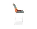 Tabouret snack mi-hauteur CAPSUL MINI style patchwork avec pied en métal blanc