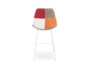 Tabouret snack mi-hauteur CAPSUL MINI style patchwork avec pied en métal blanc