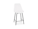 BS06240WHBL 5404028336922 Tabouret snack mi-hauteur LEONIE MINI en tissu bouloché blanc et pied en métal noir