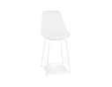 BS06260WHWH 5404028336960 Tabouret snack mi-hauteur LEONIE MINI en tissu bouloché blanc et pied en métal blanc