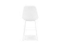 Tabouret snack mi-hauteur LEONIE MINI en tissu bouloché blanc et pied en métal blanc