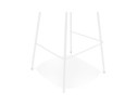 Tabouret snack mi-hauteur LEONIE MINI en tissu bouloché blanc et pied en métal blanc