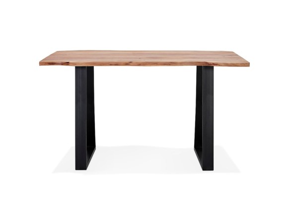Table de bar haute RAFA en bois massif et métal - 160x90 cm