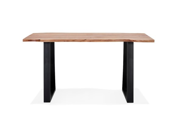 Table de bar haute RAFA en bois massif et métal - 200x95 cm