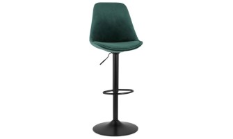 BS04620GEBL 5404028301845 Tabouret réglable MIKE en velours vert et pied noir