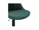 Tabouret réglable MIKE en velours vert et pied noir
