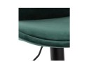 Tabouret réglable MIKE en velours vert et pied noir