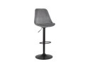 BS04630GRBL 5404028301869 Tabouret réglable MIKE en velours gris et pied noir