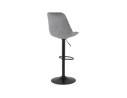 Tabouret réglable MIKE en velours gris et pied noir