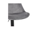 Tabouret réglable MIKE en velours gris et pied noir