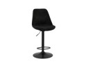 Tabouret réglable MIKE en velours noir et pied noir