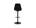 Tabouret réglable MIKE en velours noir et pied noir
