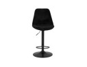 Tabouret réglable MIKE en velours noir et pied noir