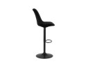 Tabouret réglable MIKE en velours noir et pied noir
