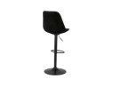 Tabouret réglable MIKE en velours noir et pied noir