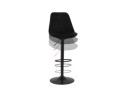 Tabouret réglable MIKE en velours noir et pied noir