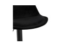 Tabouret réglable MIKE en velours noir et pied noir
