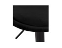 Tabouret réglable MIKE en velours noir et pied noir