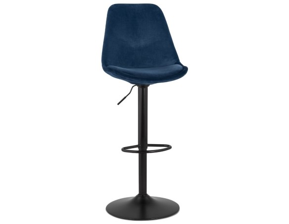 BS04650BUBL 5404028301906 Tabouret réglable MIKE en velours bleu et pied noir