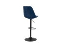 Tabouret réglable MIKE en velours bleu et pied noir