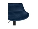 Tabouret réglable MIKE en velours bleu et pied noir