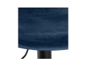 Tabouret réglable MIKE en velours bleu et pied noir