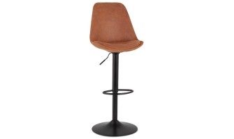 BS04660BRBL 5404028301920 Tabouret réglable ZEBRA en microfibre brun et pied noir