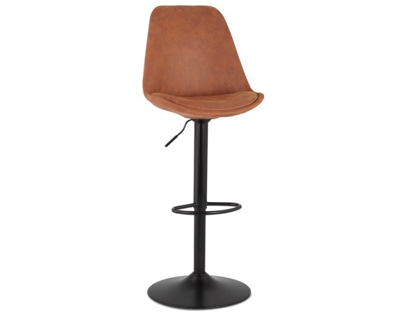 BS04660BRBL 5404028301920 Tabouret réglable ZEBRA en microfibre brun et pied noir