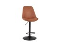 Tabouret réglable ZEBRA en microfibre brun et pied noir