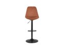 Tabouret réglable ZEBRA en microfibre brun et pied noir