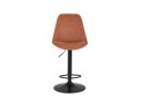 Tabouret réglable ZEBRA en microfibre brun et pied noir