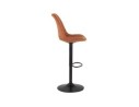 Tabouret réglable ZEBRA en microfibre brun et pied noir
