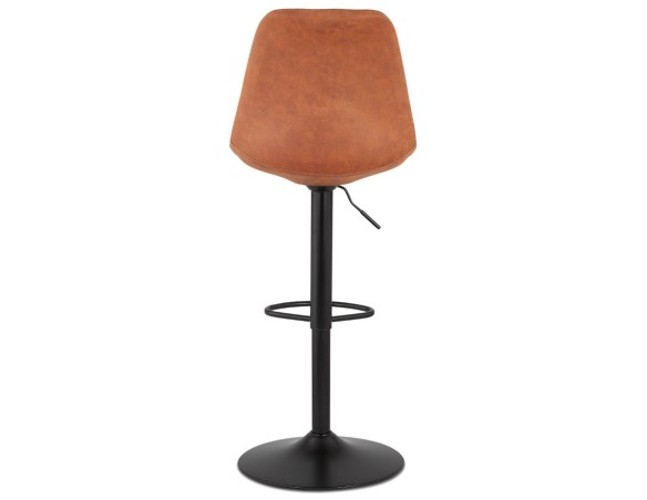 Tabouret réglable ZEBRA en microfibre brun et pied noir