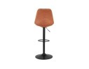 Tabouret réglable ZEBRA en microfibre brun et pied noir