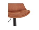 Tabouret réglable ZEBRA en microfibre brun et pied noir