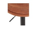 Tabouret réglable ZEBRA en microfibre brun et pied noir