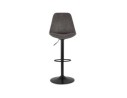 Tabouret réglable ZEBRA en microfibre gris et pied noir