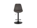 Tabouret réglable ZEBRA en microfibre gris et pied noir