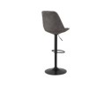 Tabouret réglable ZEBRA en microfibre gris et pied noir