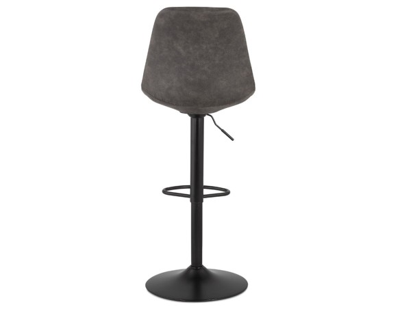 Tabouret réglable ZEBRA en microfibre gris et pied noir