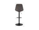 Tabouret réglable ZEBRA en microfibre gris et pied noir