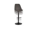 Tabouret réglable ZEBRA en microfibre gris et pied noir