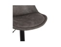 Tabouret réglable ZEBRA en microfibre gris et pied noir