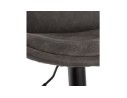 Tabouret réglable ZEBRA en microfibre gris et pied noir