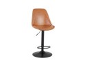 Tabouret réglable RODEO en matière synthétique brune et pied noir