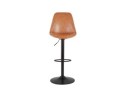 Tabouret réglable RODEO en matière synthétique brune et pied noir