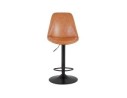 Tabouret réglable RODEO en matière synthétique brune et pied noir