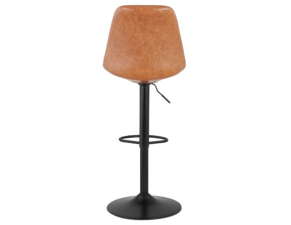 Tabouret réglable RODEO en matière synthétique brune et pied noir